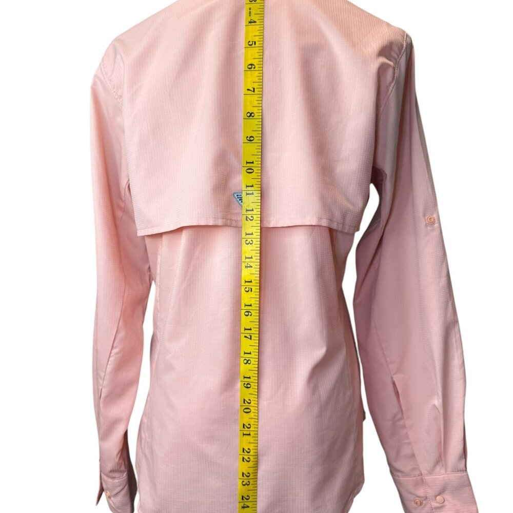 Columbia PFG Omni-Shade Peach Pink Long Sleeve Fishing Shirt S Roll Tab Sleeves - Picture 6 of 8